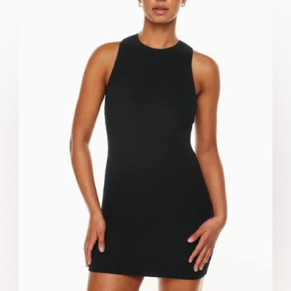 Aritzia Dresses & Skirts - Sleeveless Black Ribbed Sculpt Bodycon Dress